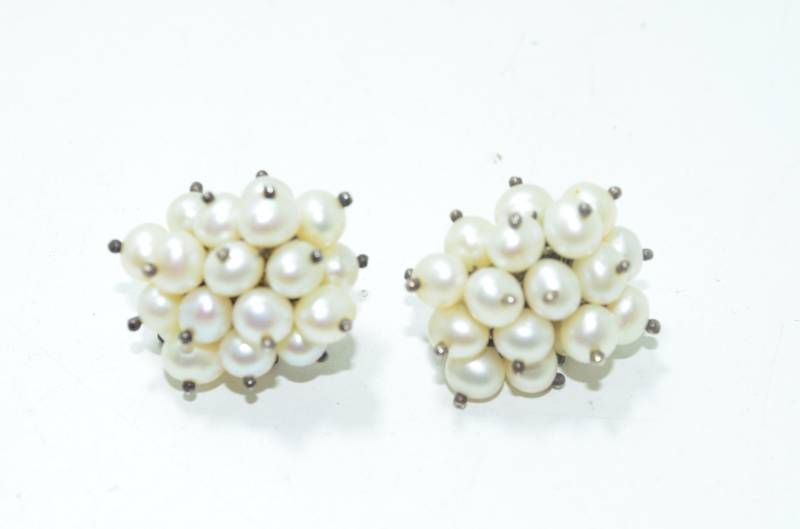 NA HOKU ナホク パール クラスター ピアス 真珠 シルバー台座 ケース付き