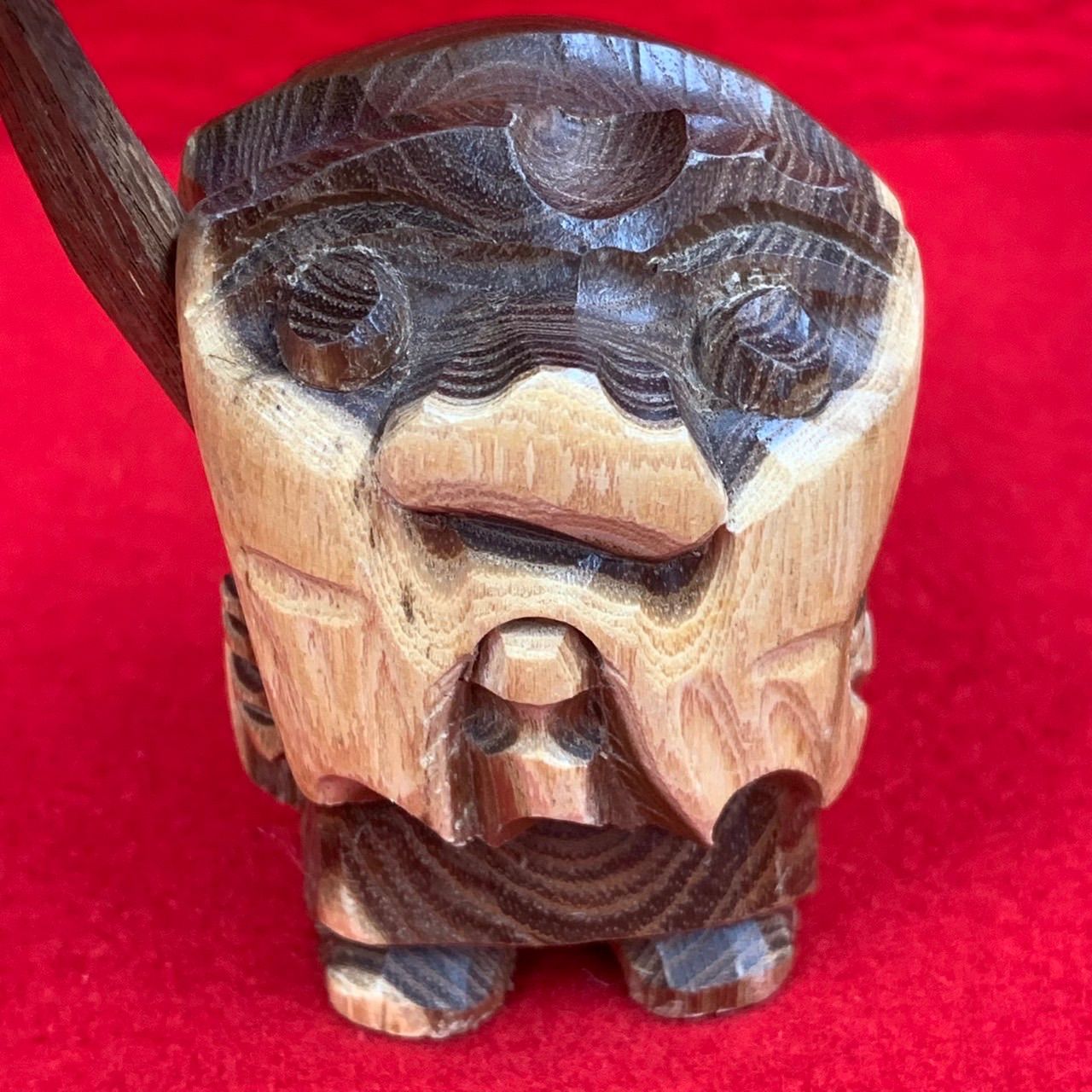 アイヌ 木彫り 妖精 コロポックル 2個・ニポポ 1個 工芸品 郷土玩具 N