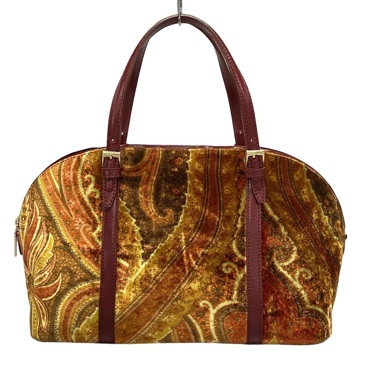 エトロ ETRO バッグ トートバッグ レザー ブラウン×マルチ 編み込み 美品