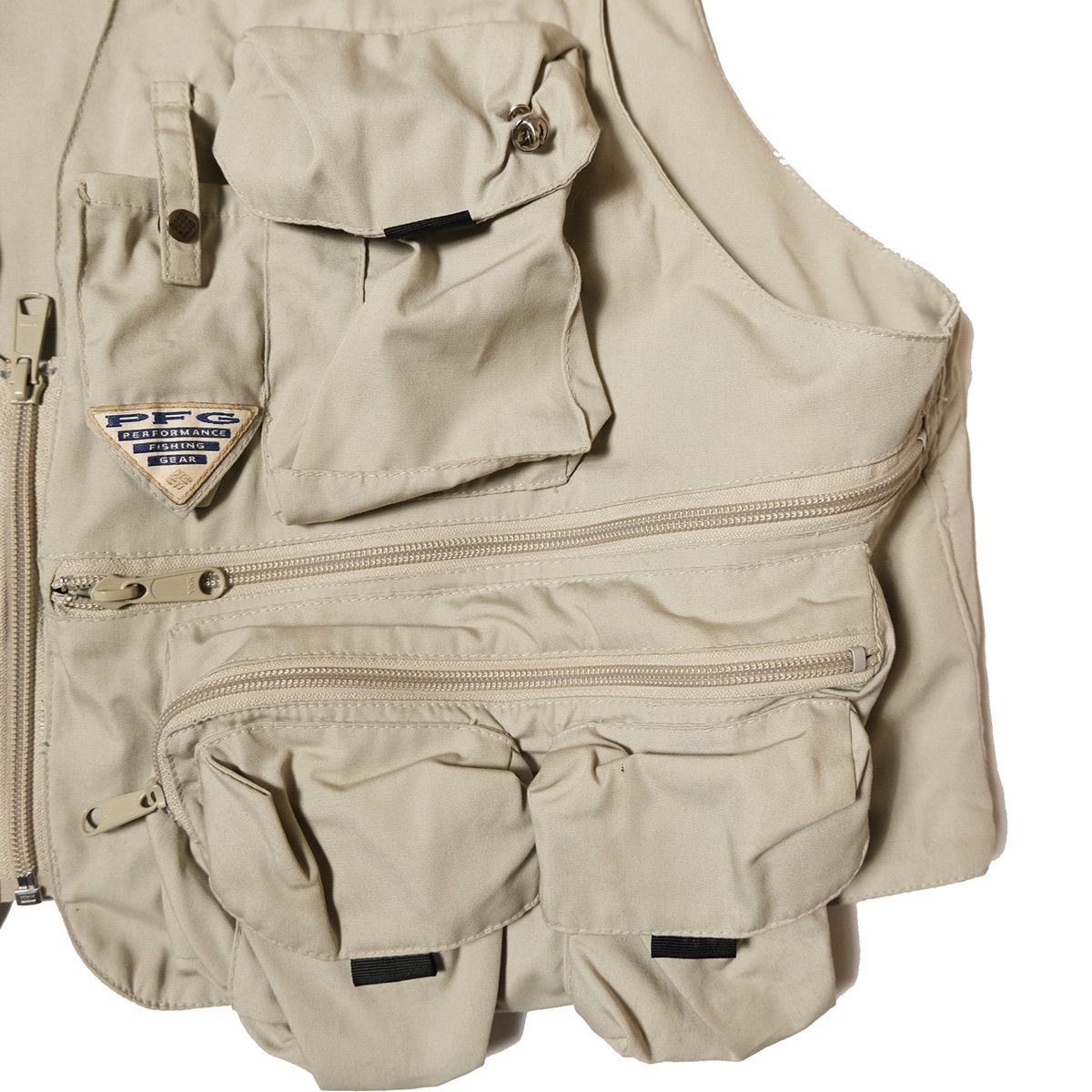 00's コロンビア PFG フィッシング ベスト (L) ベージュ系 マルチ