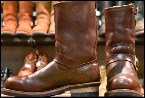 7.5D 100周年 04年 レッドウィング 8258 エンジニア ホーウィン クロムエクセル 茶 ブラウン ブーツ redwing HOPESMORE FF155