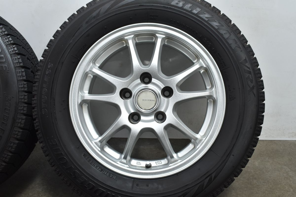 【程度良好品】エコフォルム 15in 6J +45 PCD114.3 ブリヂストン ブリザックVRX 195/65R15 セレナ リーフ ノア ヴォクシー ステップワゴン