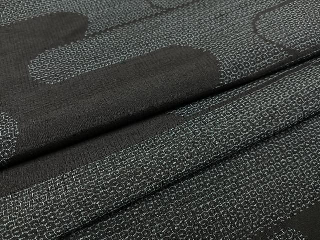 平和屋着物○結城紬 80亀甲 エ霞文 正絹 逸品 未使用 AAAY5977ph