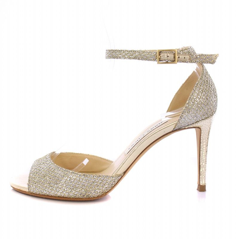 正規店買付【JIMMY CHOO】ベージュ ラウンドトゥ サンダル JIMMY CHOO レザー スライドサンダル フェイクパール付き | NET