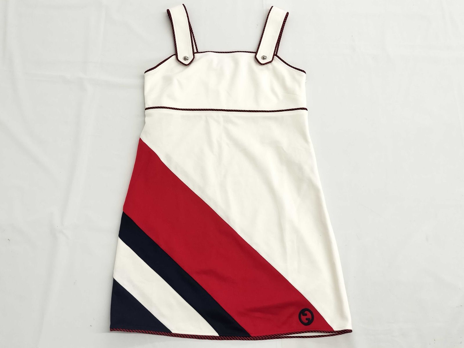 【希少】GUCCI グッチ ワンピース カラーブロック 白×赤×ネイビー GUCCI グッチ ワンピース 746830 カラーブロック 白×赤×ネイビー