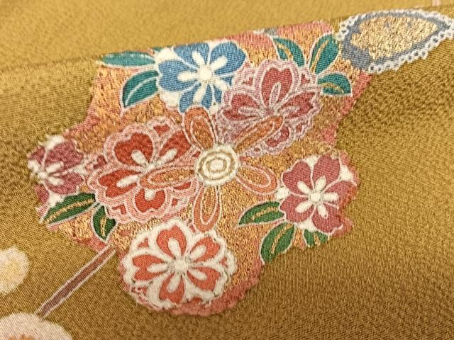 平和屋着物●訪問着　短冊花文　金彩　正絹　逸品　AAAV7076zg 平和屋着物○訪問着 短冊花文 金彩 正絹 逸品 AAAV7076zg - メルカリ