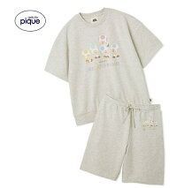 GRY キノピオ Lサイズ スーパーマリオ メンズ キノピオ＆ヨッシー裏毛プルオーバー-ハーフパンツセット ジェラピケ