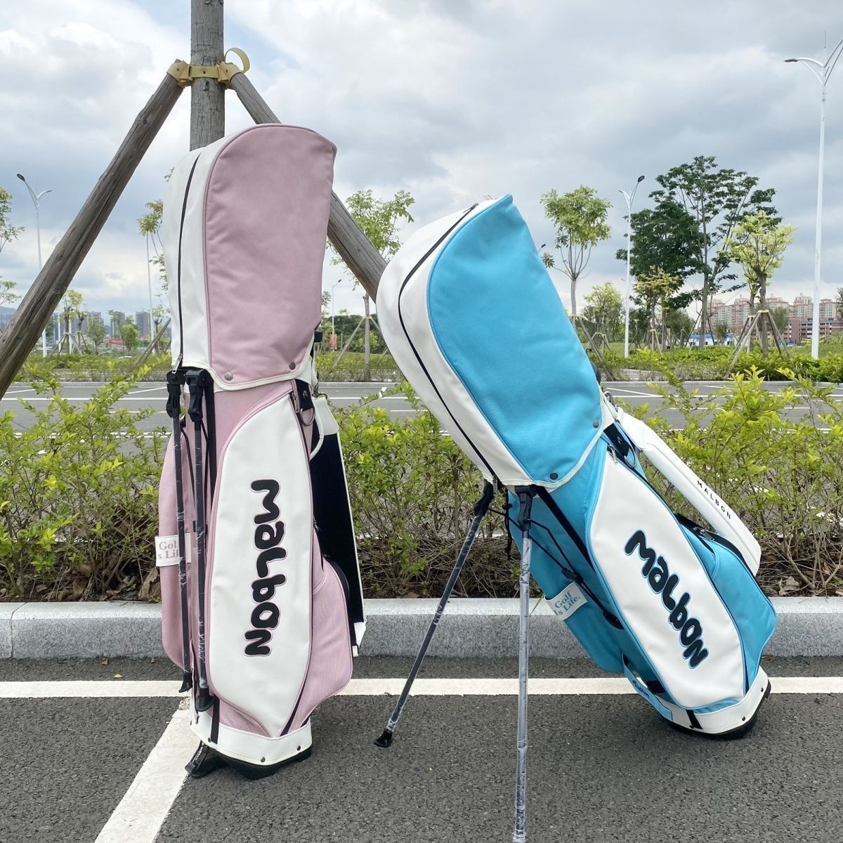MALBON GOLF ピンク ゴルフバッグ スタンドバッグ malbon golf