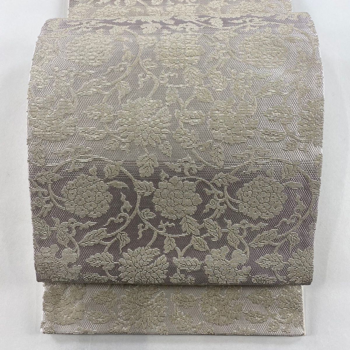 袋帯 美品 名品 花唐草 銀糸 箔 薄紫 六通 正絹 【中古】 - メルカリ