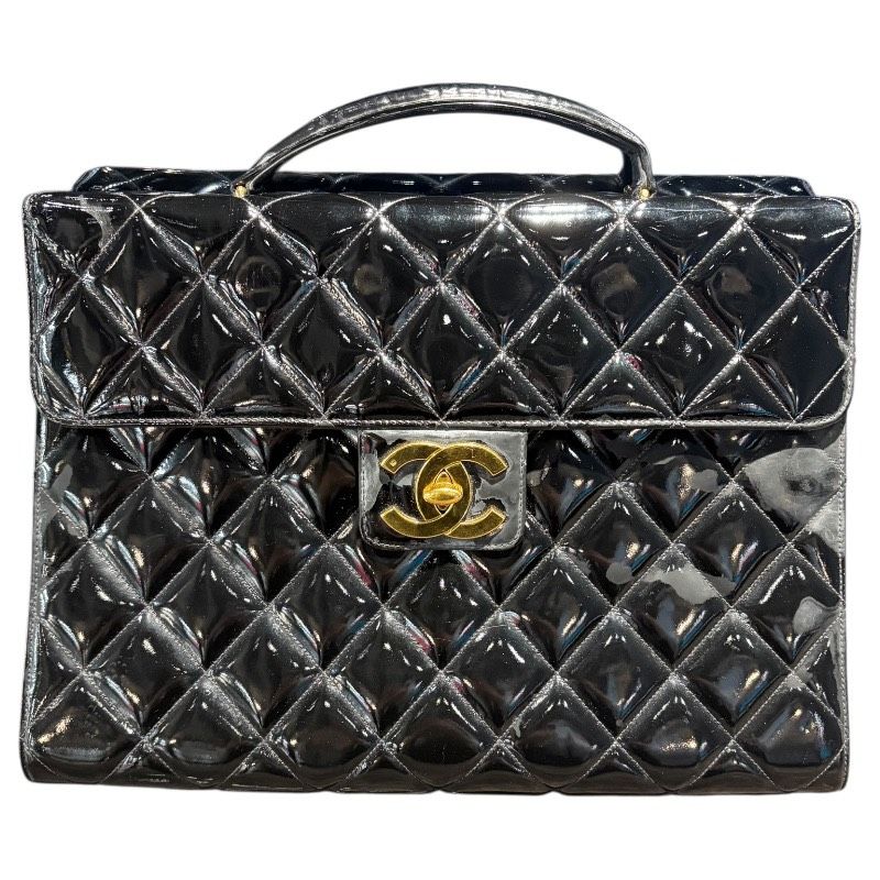シャネル CHANEL ブリーフケース A02794 ブラック×GD金具 エナメル ユニセックス ブリーフケース