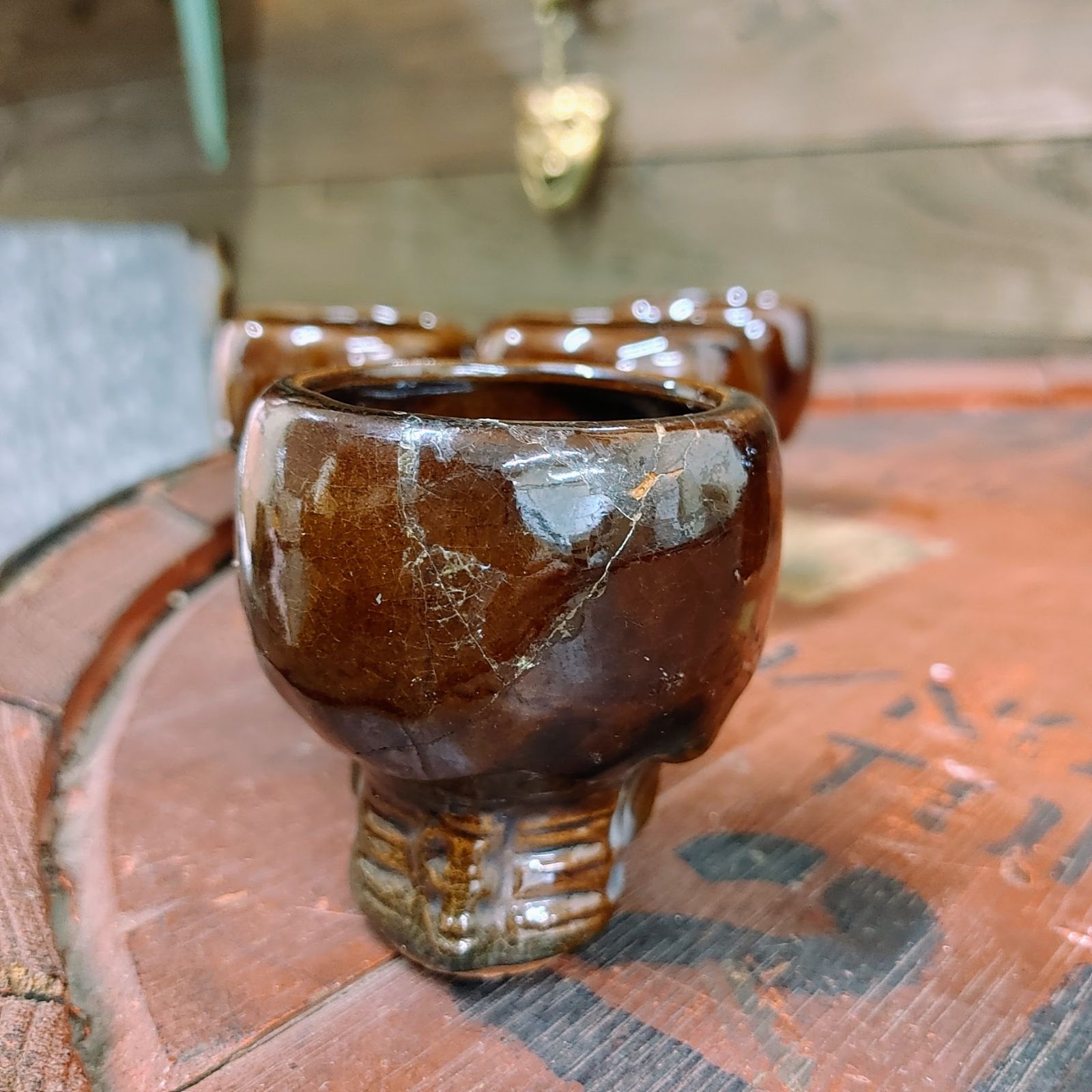 1950's Lay Off ビンテージ スカル ポイズンボトル デカンター