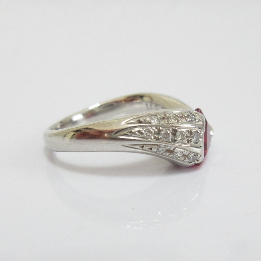 良品 ノーブランド Pt900 ピンクトルマリン 0.98Ct ダイヤモンド0.11Ct  