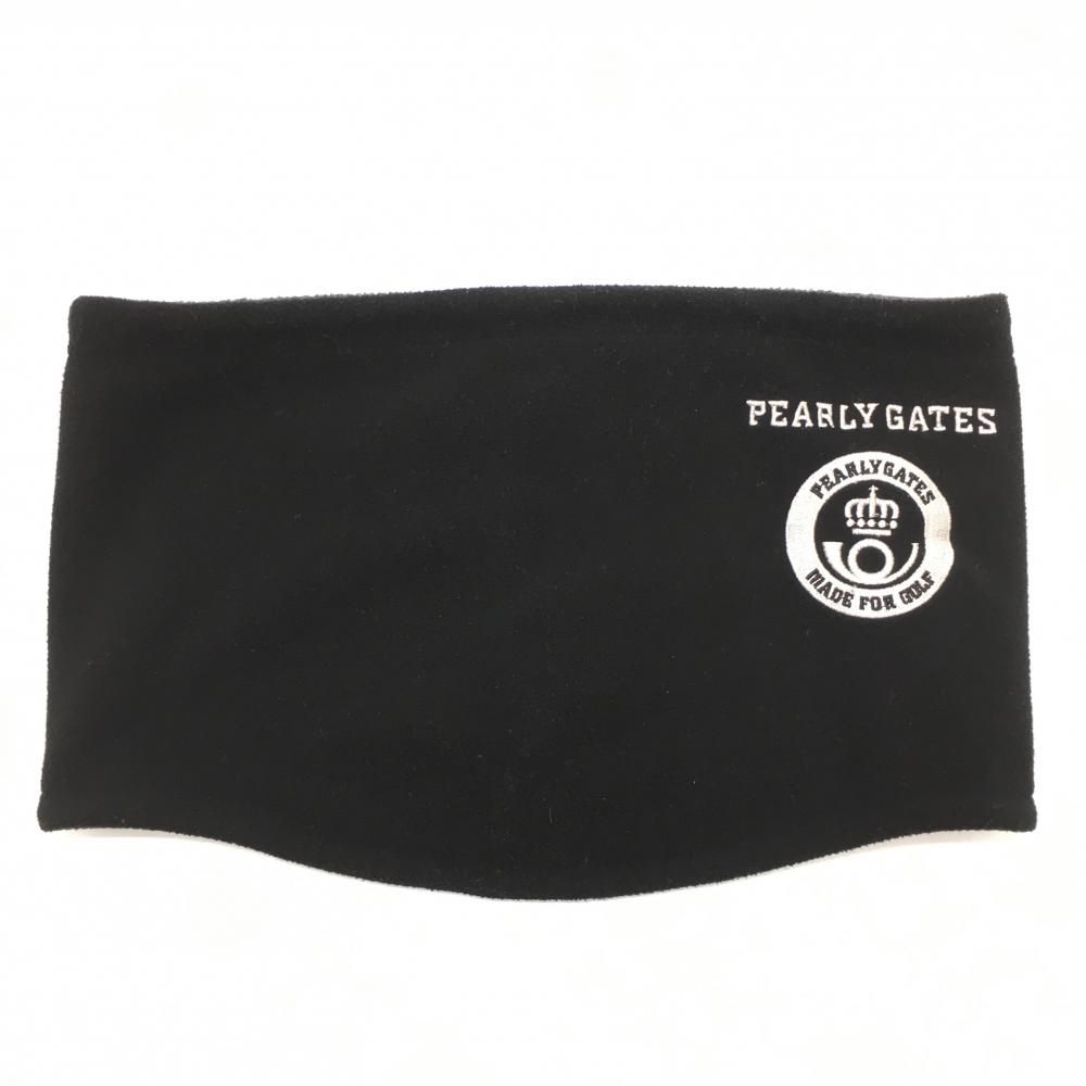 パーリーゲイツ ネックウォーマー 黒×グレー フリース地 ドローコード  FR ゴルフウェア PEARLY GATES