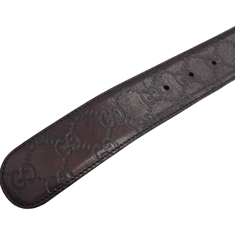 GUCCI ベルト　94cm GUCCI グッチ GG柄ベルト 114876 480199 ブラウン 本革（レザー