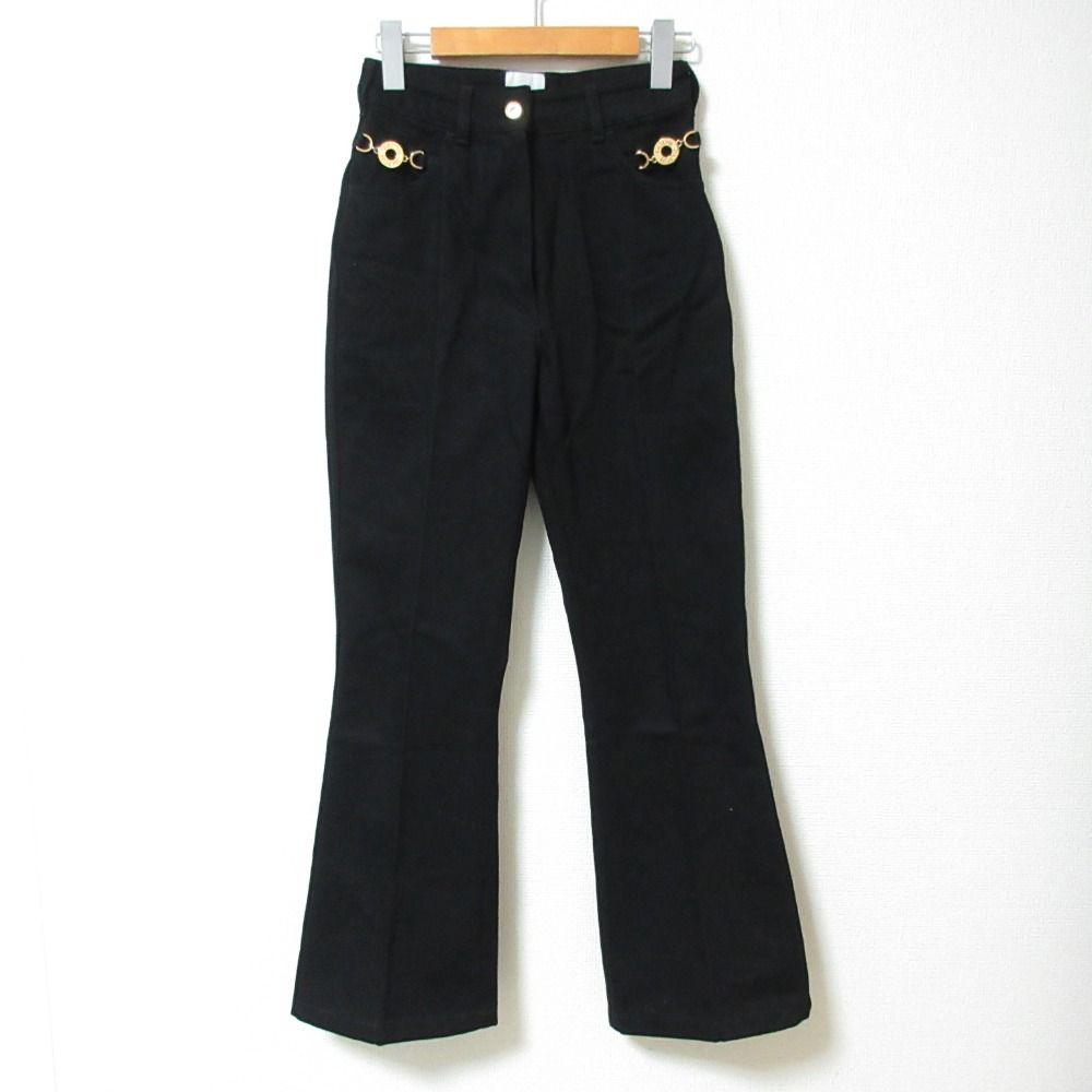 美品 23SS PATOU パトゥ ロゴ刺繍 オーガニックコットン デニムフレア  