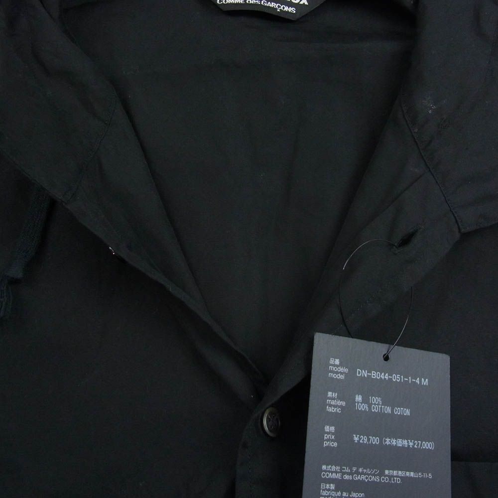 黒い長袖シャツ ボタン付き　コム・デ・ギャルソン COMME des GARCONS コムデギャルソン プレイ PLAY 長袖シャツ