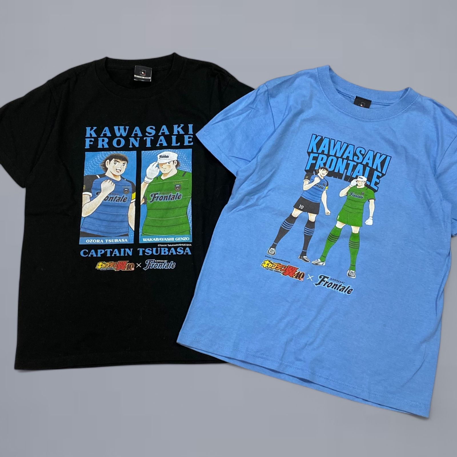 キャプテン翼×川崎フロンターレ Tシャツ 2点セット ブラック ブルー 