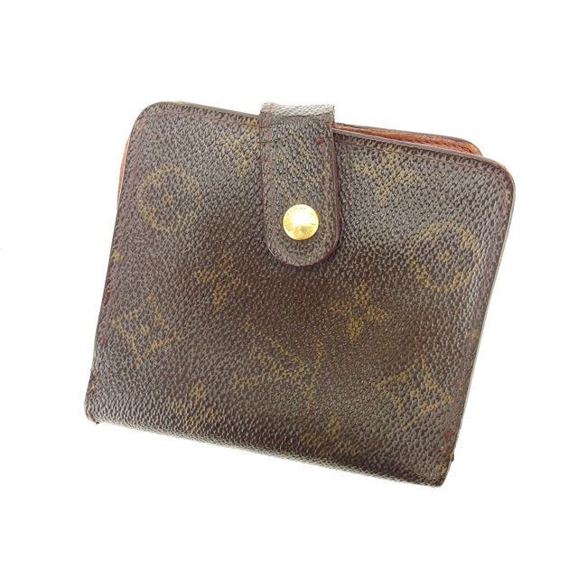 LOUIS VUITTON 二つ折り財布 ブラウン ルイヴィトン モノグラム 二つ折り財布 ブラウン PVC レザー