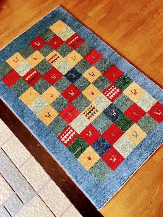 ギャッベ カシュクリ ペルシャ 玄関マット ラグ サイズ81×126㎝