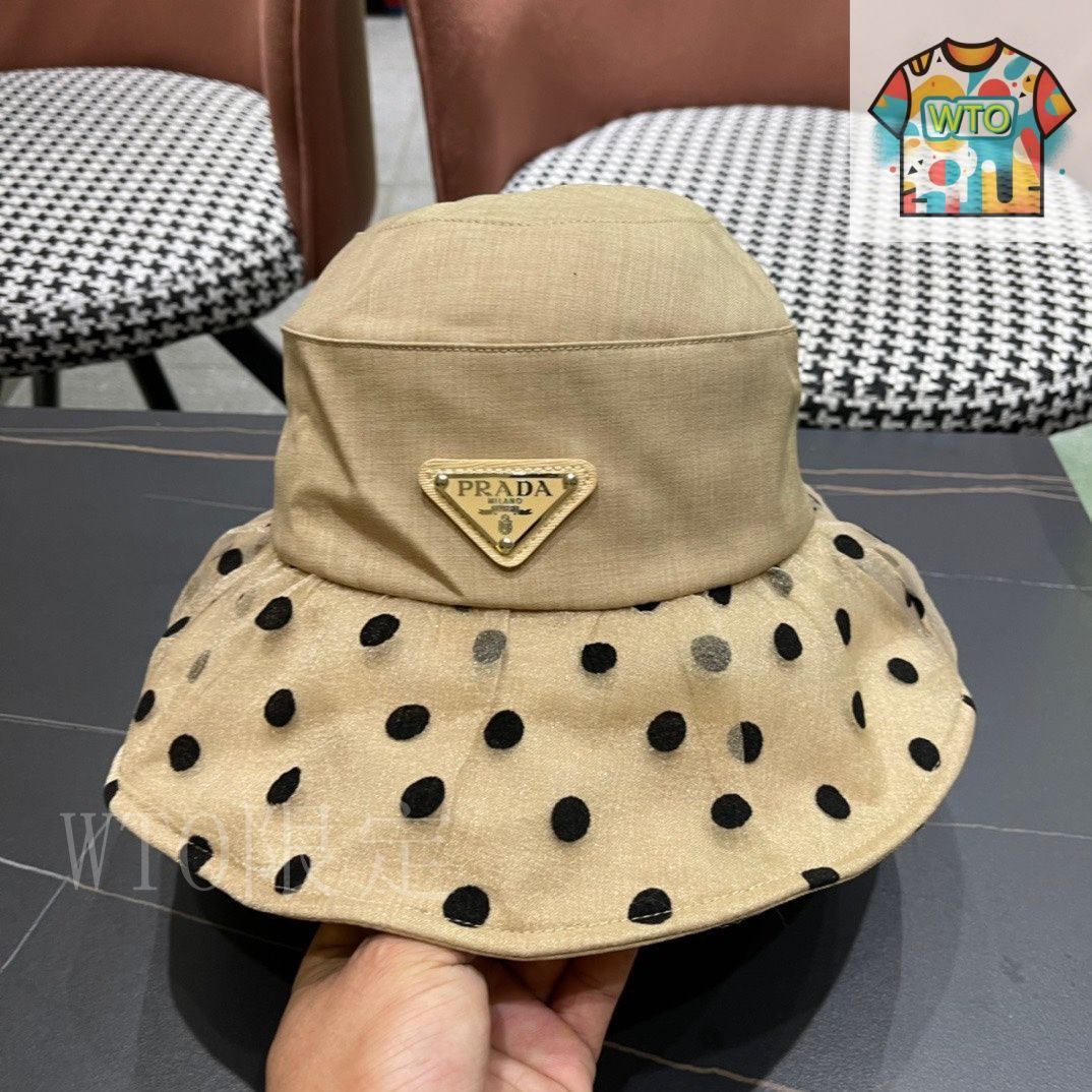 お値下げ☆PRADAバケットハットべージュ ベージュ キャンバス バケットハット | PRADA