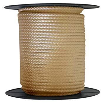アンカーロープドックライン3?| 8? x 400? Braided 100?%ナイロンJute ベージュ|ゴールド Made in USA