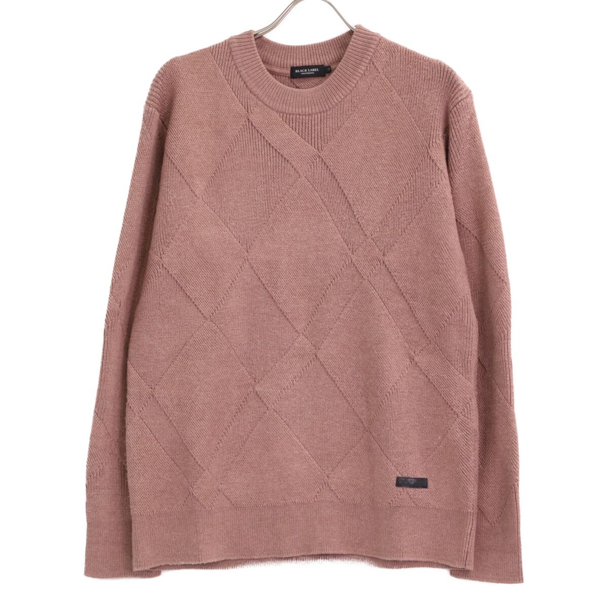 BLACK LABEL CRESTBRIDGE ブラックレーベルクレストブリッジ 51N12-822-12 ピンクベージュ シャドーバイアスチェックニット LL