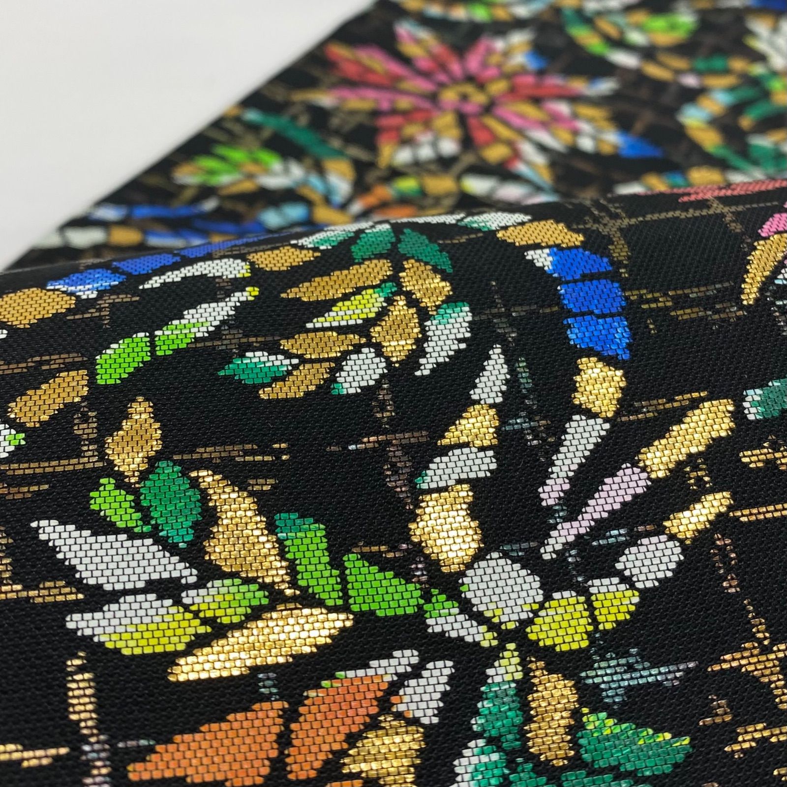 たつむら モザイク 九寸名古屋帯 金糸 正絹 お太鼓柄 D036 - メルカリ