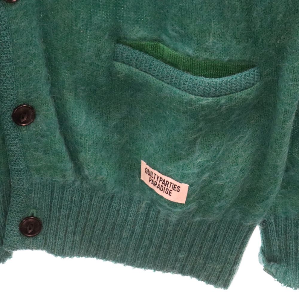 美品 WACKO MARIA モヘア カーディガン グリーン ワコマリア WACKO MARIA (ワコマリア) MOHAIR KNIT CARDIGAN モヘアニット