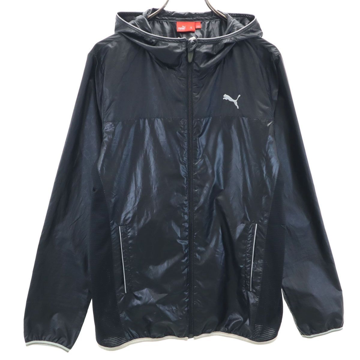 PUMA プーマ メッシュ切替 トレーニング ウインドブレーカー O 黒 