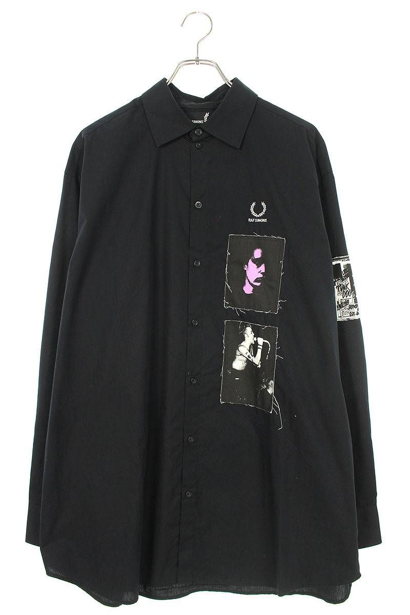 ラフシモンズ　SM9053ワッペンデザイン長袖シャツ　メンズS フレッドペリー ラフシモンズ SM9053 ワッペンデザイン長袖シャツ メンズ S