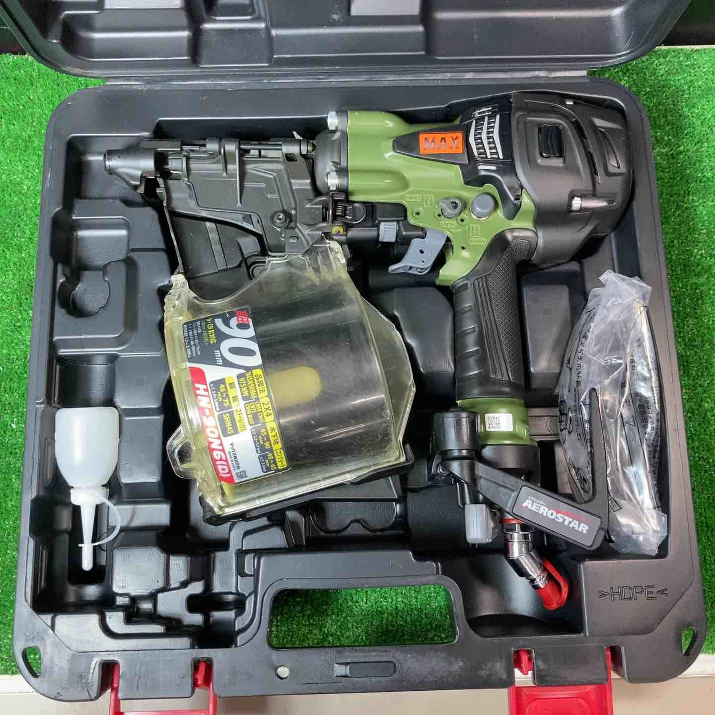 ☆マックス(MAX) 高圧エア釘打ち機 HN-90N6(D)_ミリタリーグリーン 