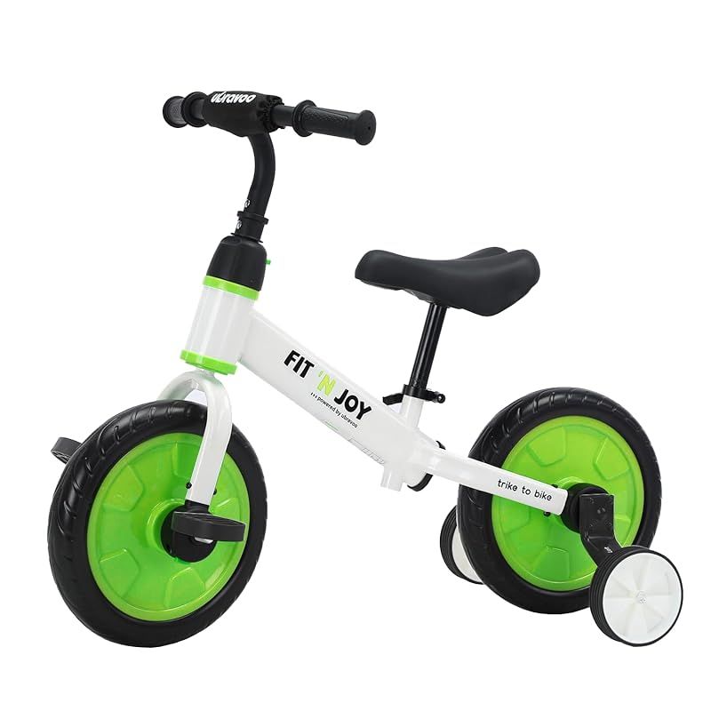 UBRAVOO キッズバイク 4in1 補助輪 ペダル後付け ワンタッチ組立 サドル調整可 子供用 誕生日 プレゼント グリーン 0