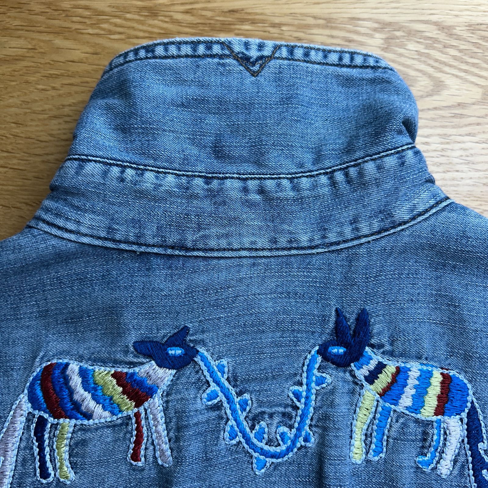 DIESEL ディーゼル デニムシャツワンピース 半袖 刺繍 胸ポケット 