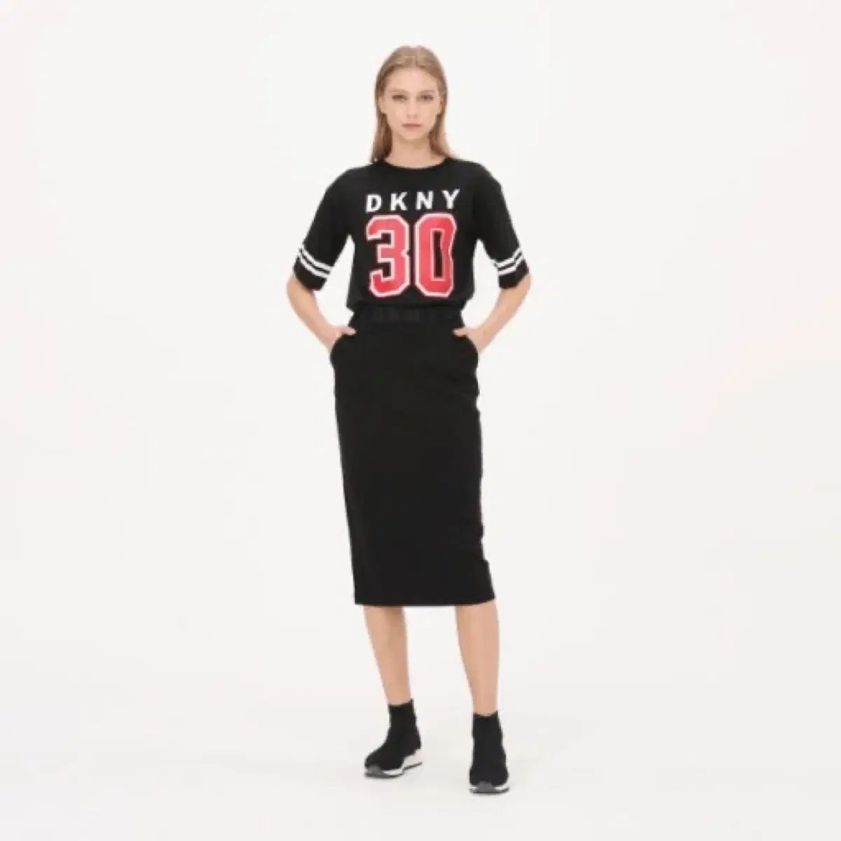 The HANDSOME DKNY ロゴ バンディング スカート