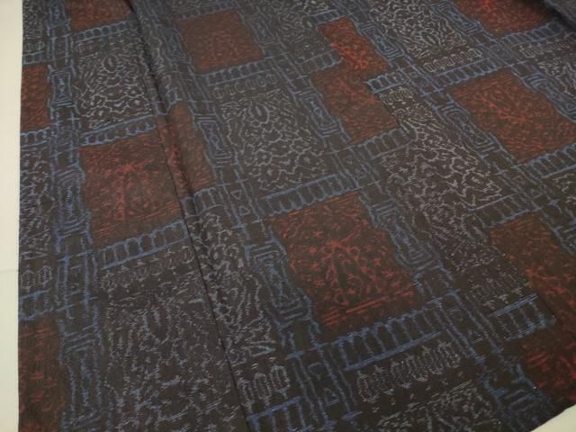 平和屋着物▽上質な紬 単衣 格子更紗花文 正絹 逸品 DAAT9220az - メルカリ 