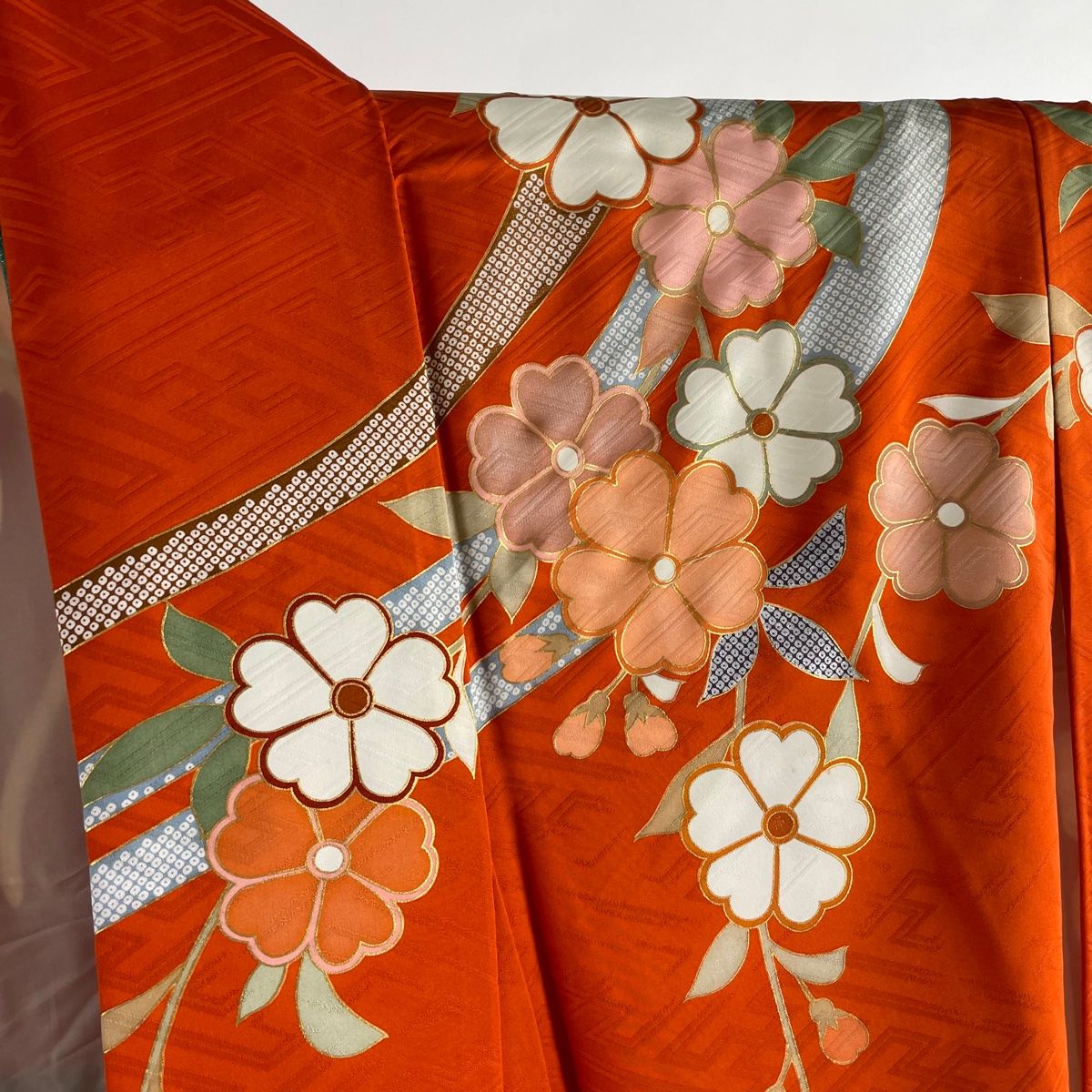 振袖 身丈164cm 裄丈67.5cm L 袷 袋帯フルセット 菊 トップ 松 金糸