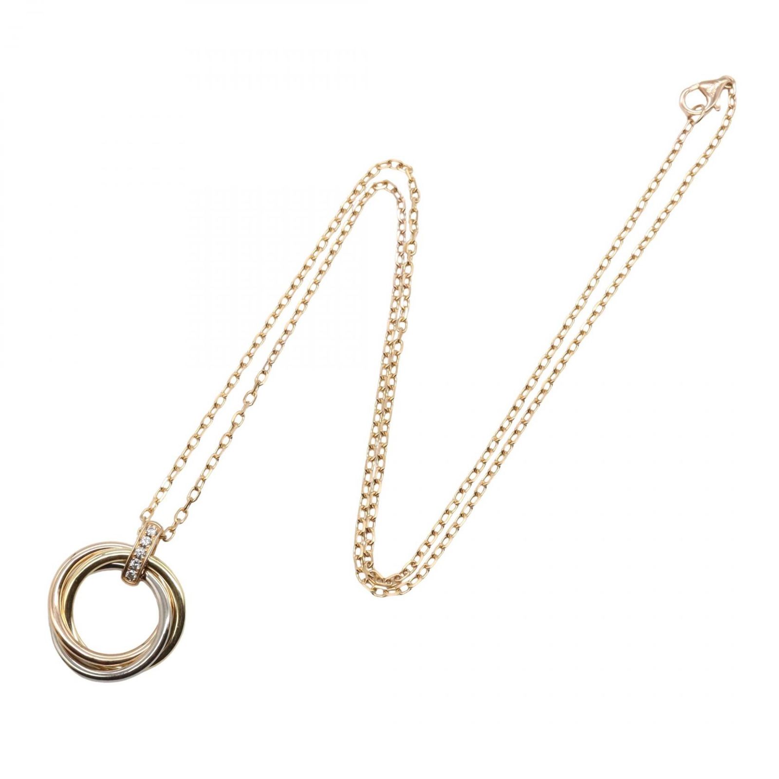 カルティエ CARTIER ネックレス トリニティ ネックレス ダイヤ B7224814 首回り45㎝ K18 イエローゴールド K18WG ホワイトゴールド トリニティ ネックレス ダイヤ