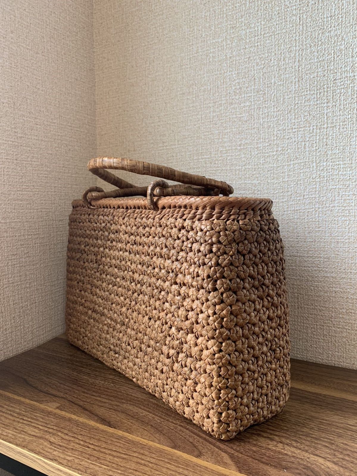 六角花結び編み 山葡萄 かごバッグ 着物 籠 バッグ 蔓 バック かご