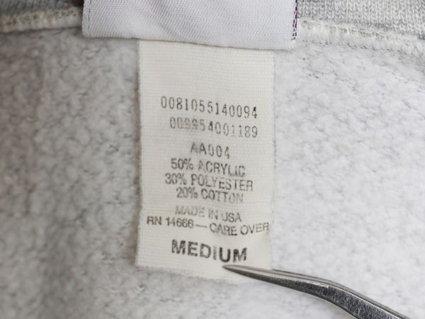 な ! 80 s 90 リー フルジップ スウェット フード パーカー メンズ レディース M 小さめ ヴィンテージ トレーナー 裏起毛 無地 グレー