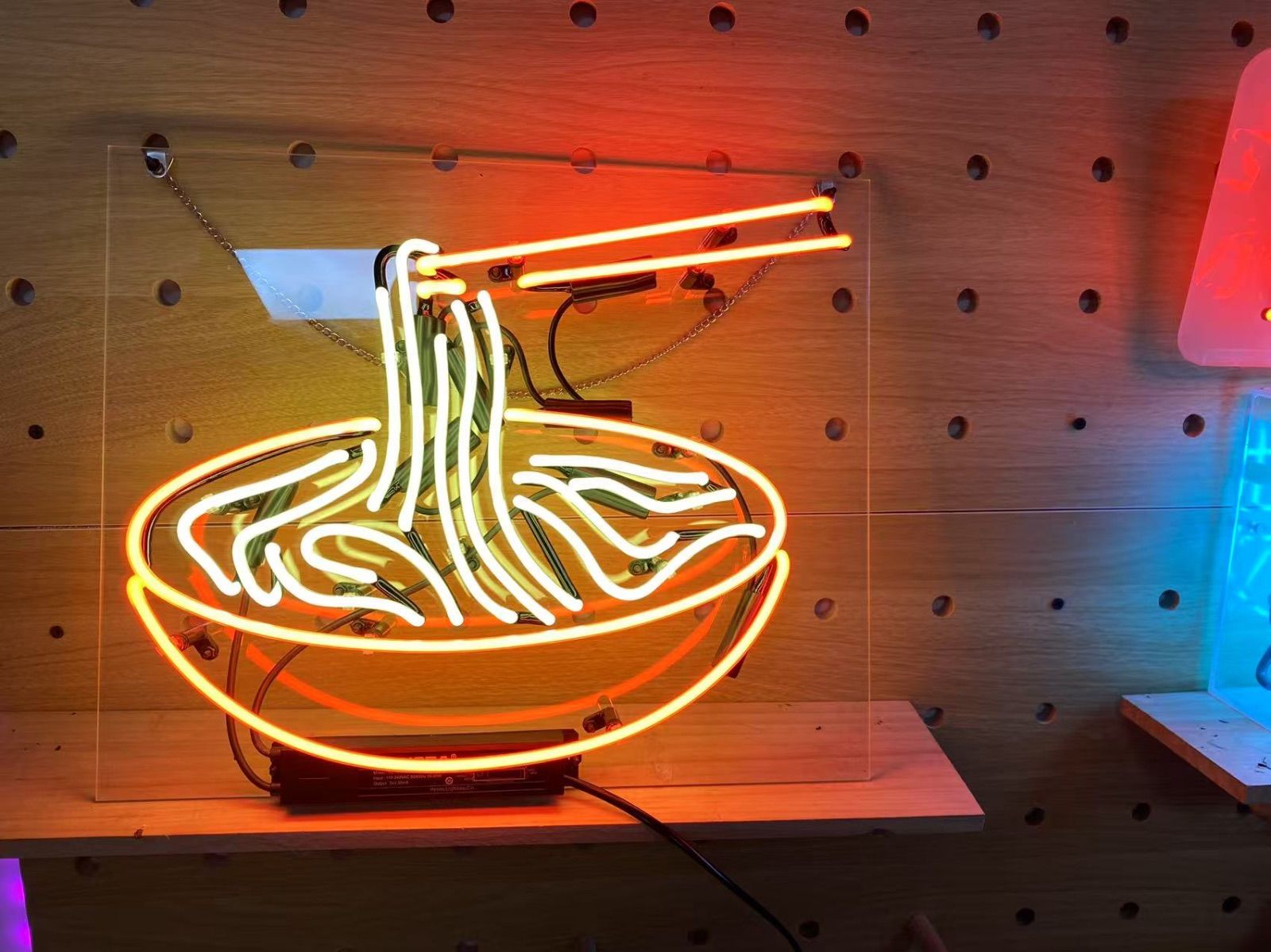 オーダーメイド ネオンサイン ラーメン丼ぶり 箸付きネオン管 看板 LED