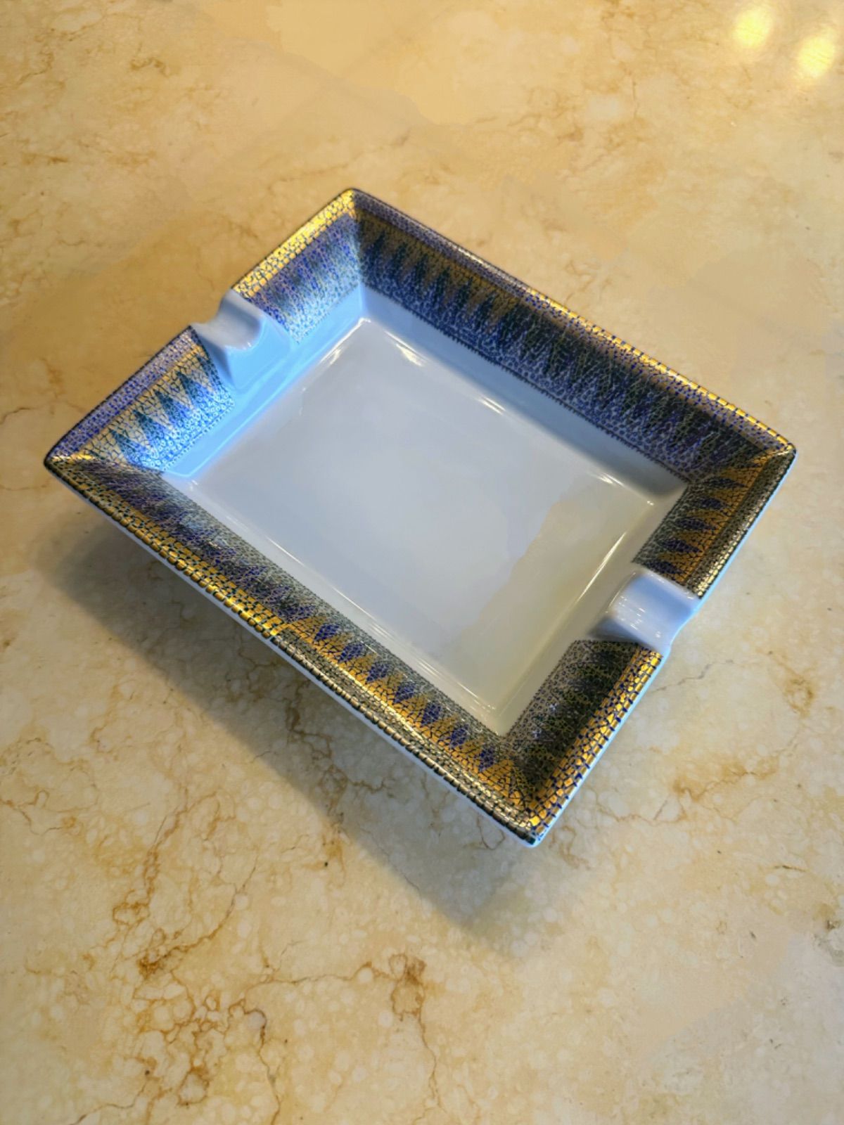 モナコ Monaco モナコ公国 王室 陶磁器 容器 器 金彩 ブルー レア