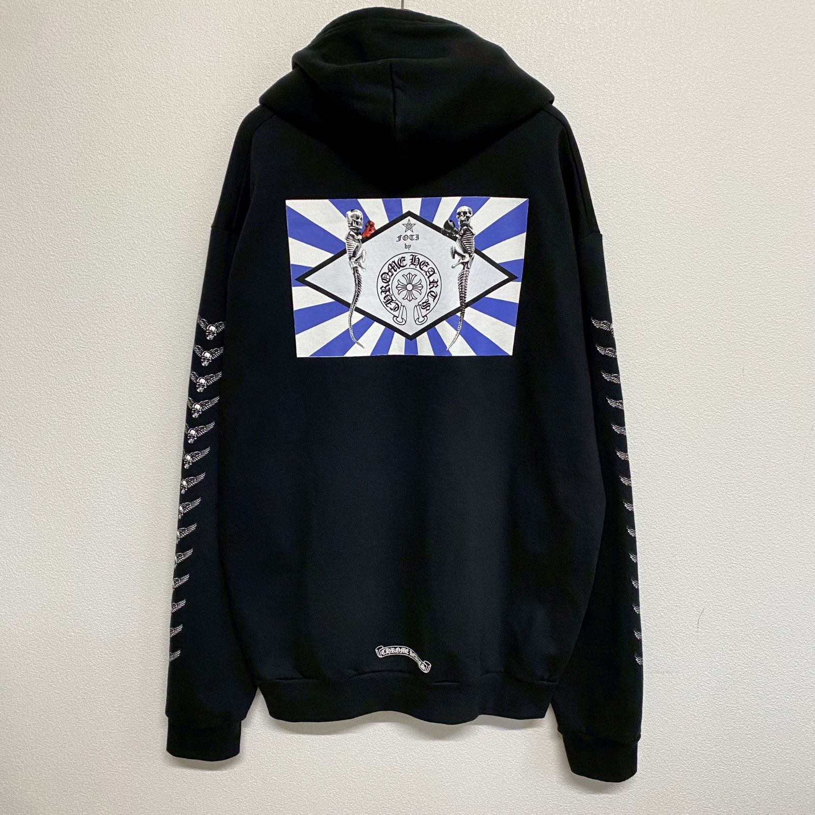 CHROME HEARTS SWTSHRT HD ZIP FOTI クロムハーツ フォティ スカル バッグプリント ジップ フーディー パーカー 黒 ブラック トップス 長袖 アウター メンズ レディース XLサイズ