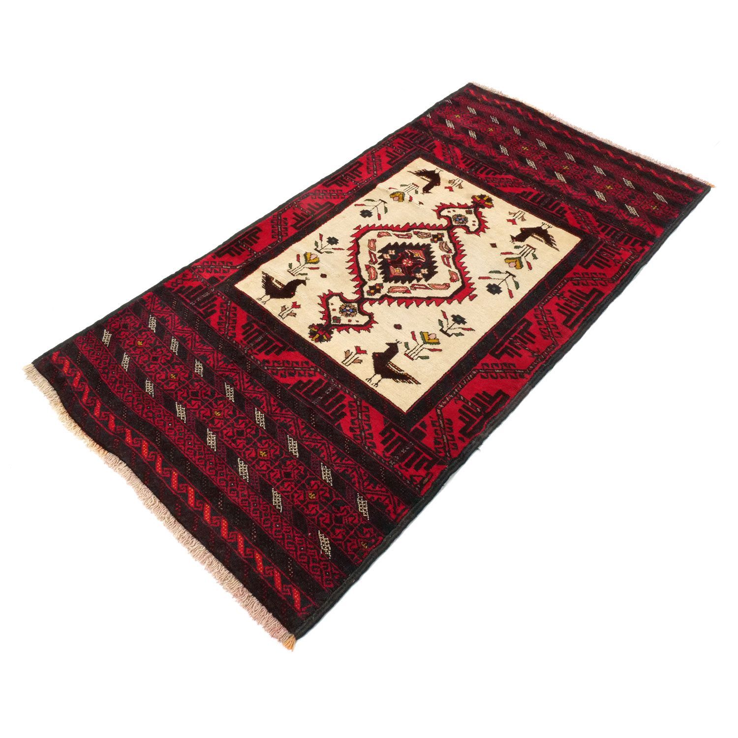 ペルシャ絨毯・セミアンティーク　ラグ　1970年代　草花文様 ペルシャ絨毯・セミアンティーク ラグ 1970年代 草花文様 ペルシャ絨毯