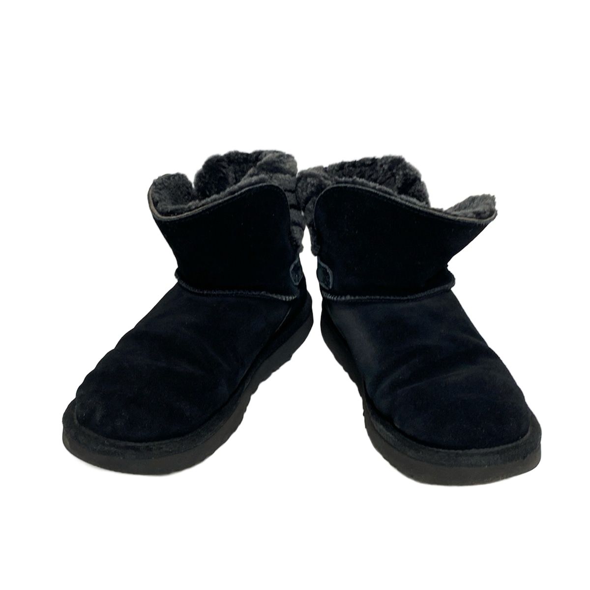 UGG アグ ショートブーツ 24 レディース - 黒 ムートン