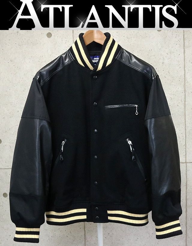 JUNYA WATANABE MAN 銀座店 ジュンヤワタナベMAN SALE ウールメルトン×フェイクレザー スタジャン 23AW size:M 黒 95128