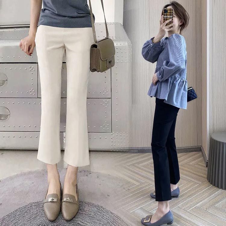 新品 ストレッチパンツ 伸縮性 スラックス スリット入り フレア 新品 ストレッチパンツ 伸縮性 スラックス スリット入り フレア