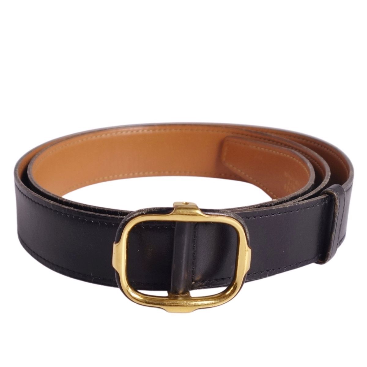 Vintage エルメス HERMES 84年 ベルト レザーベルト バッ