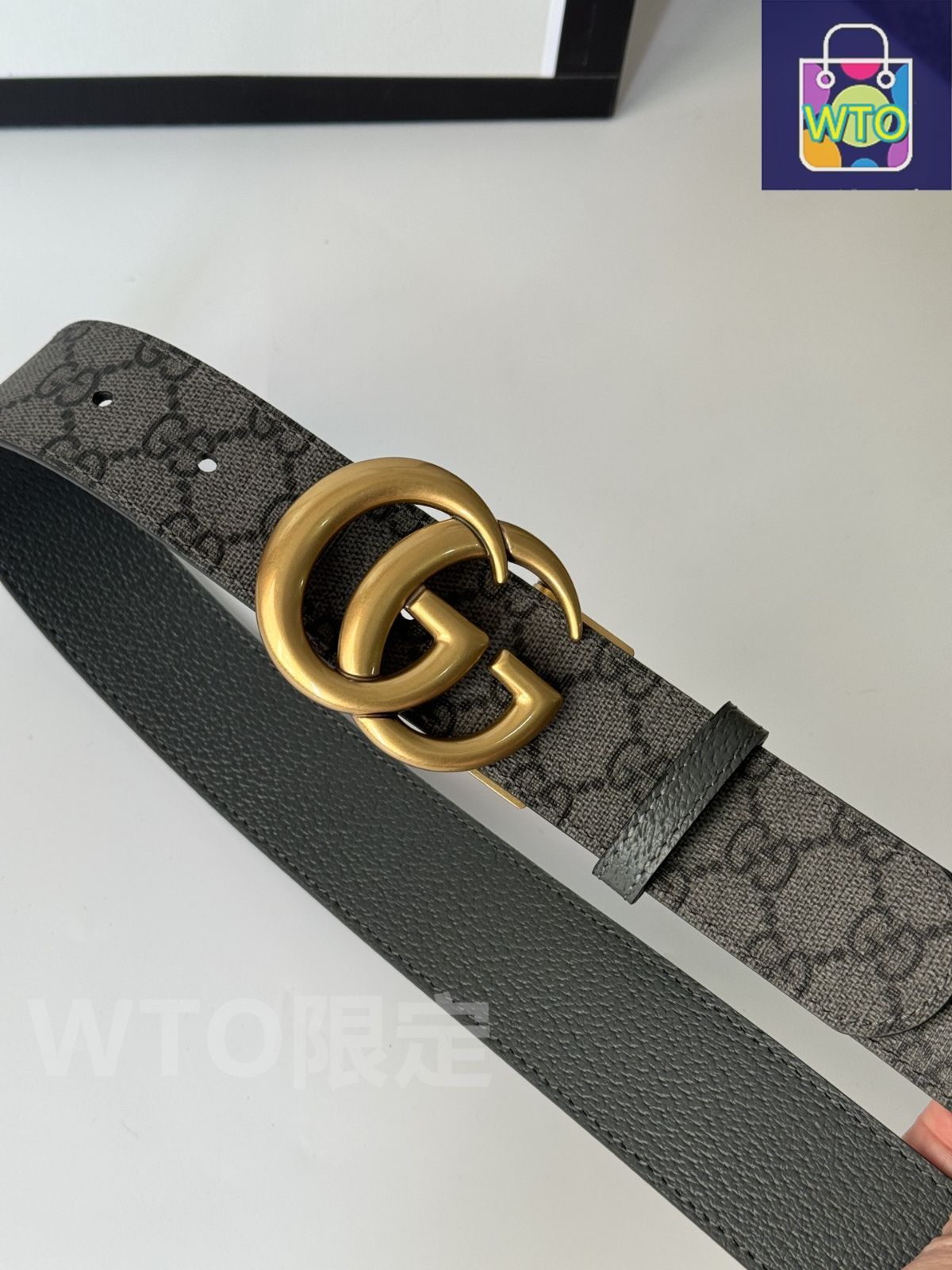 今日WTO】Gucci グッチ ダブル G レトロ回転バックル ベルト-1