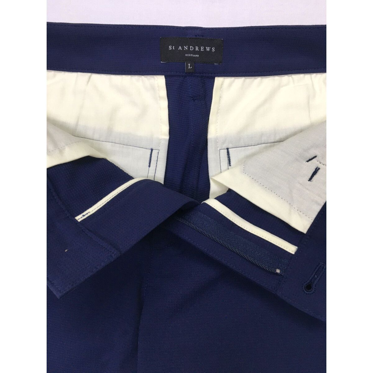 St.Andrews - coco 中古 セントアンドリュース StANDREWS レディース パンツ L 紺 ネイビー  ロゴ刺しゅう 中古 レディース セントアンドリュース StANDREWS パンツ L 紺