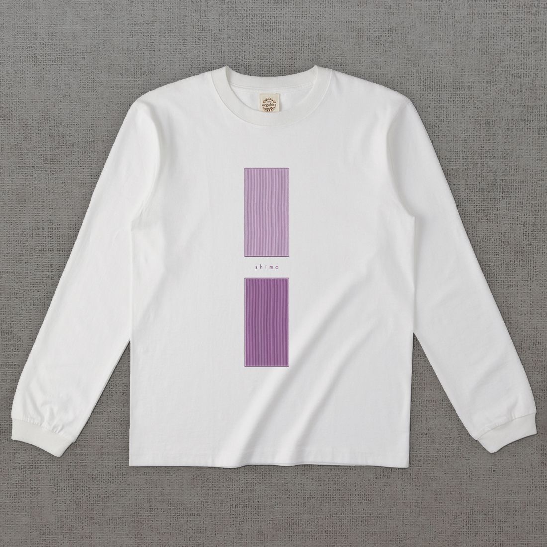 和柄長袖Tシャツ　小紋 縞 -彩・角- ［長袖］